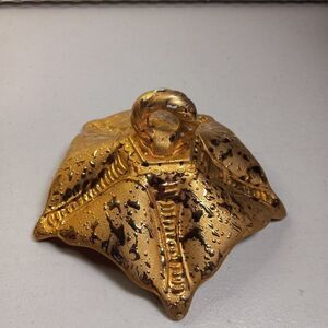 Vintage Elegant Weeping Gold Leaf 22Kt Nut Candy Cover Lid ONLY